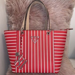 Red & White Guess Tote